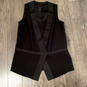 Black faux tuxedo shirt